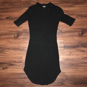 Black mock neck bodycon dress